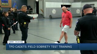 Tulsa police cadets train for real-world field sobriety tests