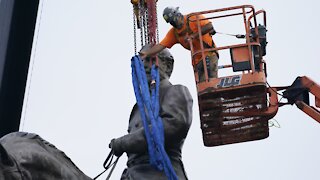 Statue Of Confederate Robert E. Lee Taken Down In Virginia