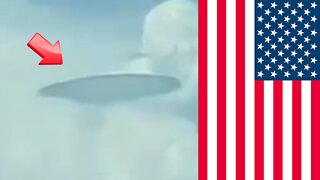 Saucer-shaped UFO in the sky seen while driving in a car July 15 2022 USA