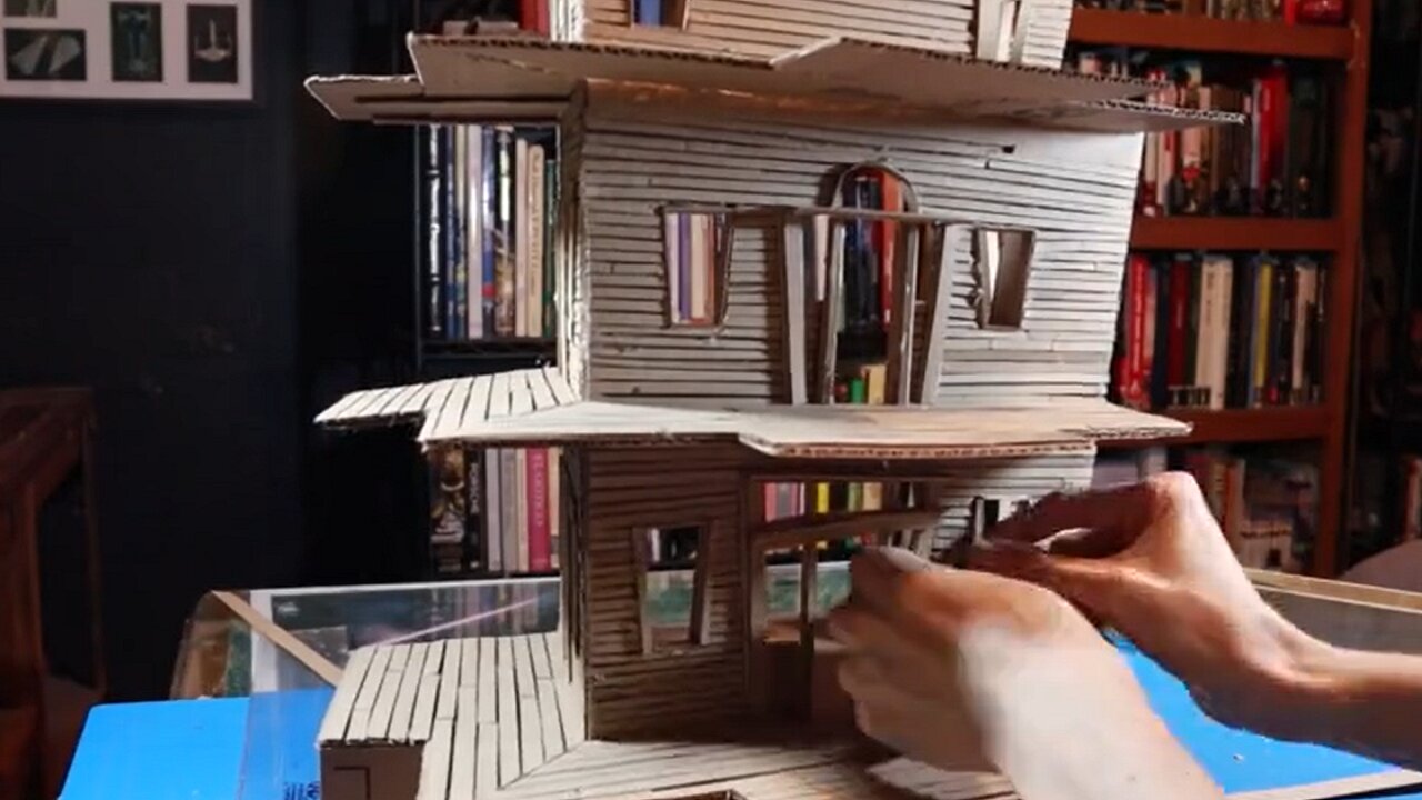 cardboard model house