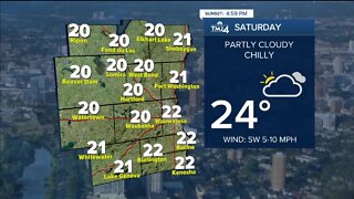 Light breeze, highs in the 20s on Saturday