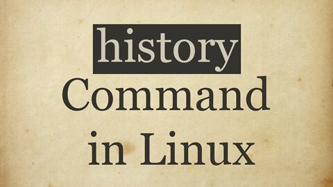 history Command in Linux