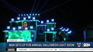 California man creates dazzling light show for Halloween