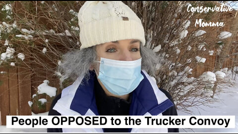 People opposing the Canadian Trucker Convoy