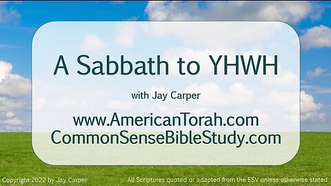 A Sabbath unto the LORD - The rest of the series...