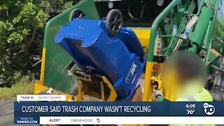 Customer said San Diego trash company wasn't recycling