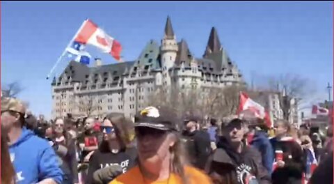 "Canada Protests Justin Trudeau Mandates" Protester Speak At 'Rolling Thunder Freedom Convoy' Ottawa