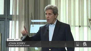 Former secretary of state John Kerry campaigns for Joe Biden in Boca Raton