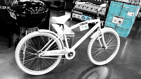 Completely White Bicycle Evian Bike