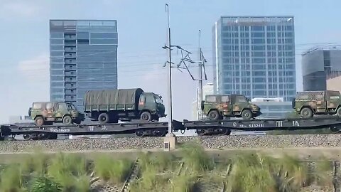 Military Vehicles Transit in Guangzhou City, China