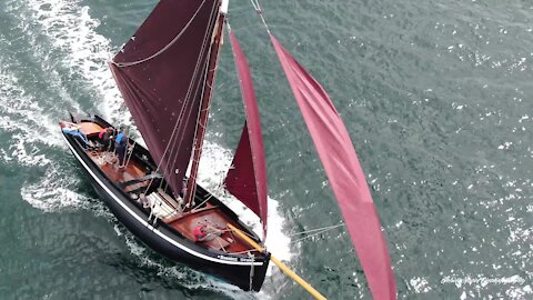 Drone footage captures epic gathering of traditional Irish fishing boats