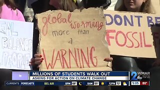 Hundreds of students walk out to protest climate change