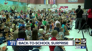 Mesa students at Falcon Hill Elementary surprised with school supplies