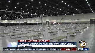 Homeless San Diegans move into convention center