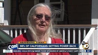 Nearly all Californians getting power back