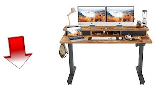 FEZIBO Height Adjustable Electric Standing Desk - Double Drawer