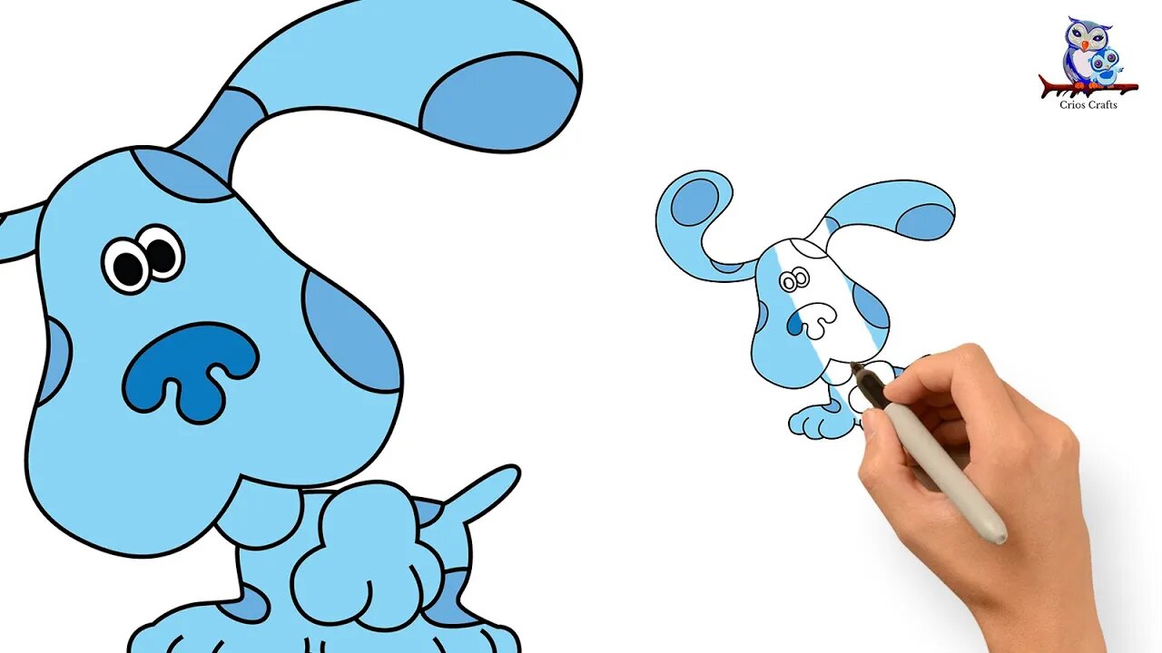 How to Draw Blue from Blues Clues - Step by Step