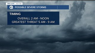 Severe storms late overnight