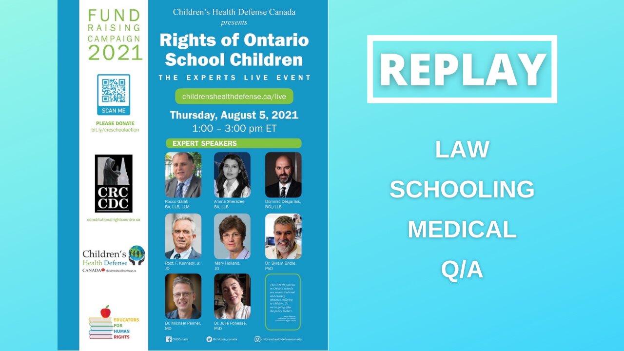 REPLAY- Children&apos;s Health Defense Canada, Experts LIVE event