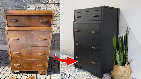 Vintage Waterfall Dresser Makeover | Furniture Restoration and Painting