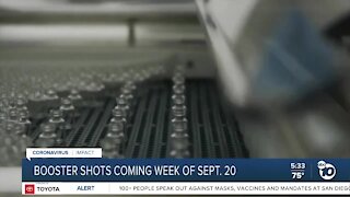Booster shots coming the week of September 20, 2021