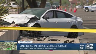 One dead after three-vehicle crash on Scottsdale Road near McDowell