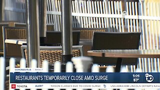 Restaurants temporarily shutter amid Covid outbreak