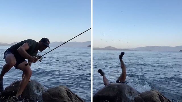 Epic fishing fail gloriously caught on camera