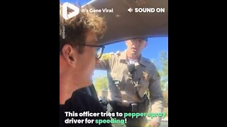 Officer Tries To Pepper Spray Driver For Speeding