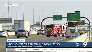Deadly rollover crash closes multiple lanes on I-10 near 22nd Street