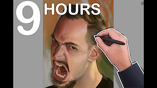 Realistic 'angry face' photoshop painting time lapse will blow your mind