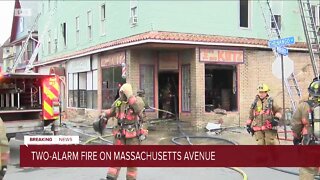 Three Alarm fire on Massachusetts Avenue