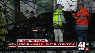 Pedestrian hit, killed by truck in Olathe