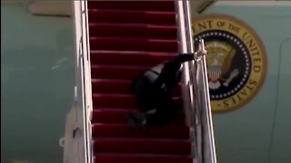 Biden Falls 3 Times Trying To Climb Stairs To Air Force One