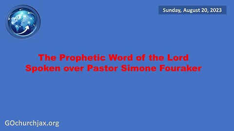 Pre-Service (not recorded live) Prophetic Word of the Lord