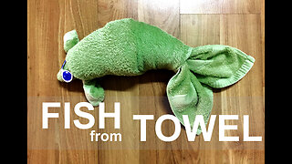 How to make a cute fluffy fish from a towel