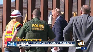 President Trump visits border wall site