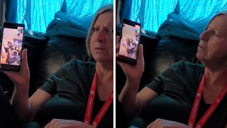 Grandma and doggy howl at each other during video call