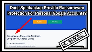 Does Spinbackup Provide Ransomware Protection For Personal Google Drive Accounts?