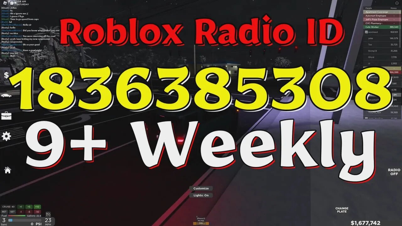 Weekly Roblox Radio Codes/IDs