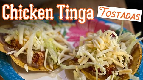 Chicken Tinga Tostadas Recipe - Uses shredded canned chicken breast & chipotle chiles — EASY!