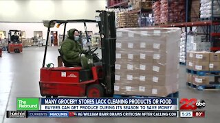 Many grocery stores still lack cleaning products, food