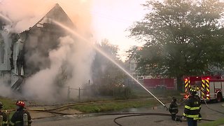RAW: Cleveland Fire battles house fire on Cleveland's East Side