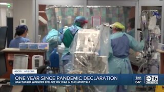 Healthcare workers reflect on one year since pandemic declaration