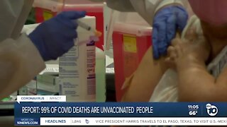 Report: 99% of COVID deaths are unvaccinated people