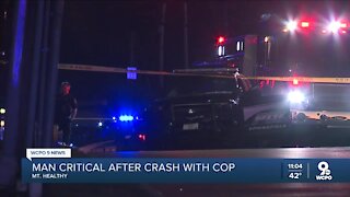1 in critical condition after crash with officer