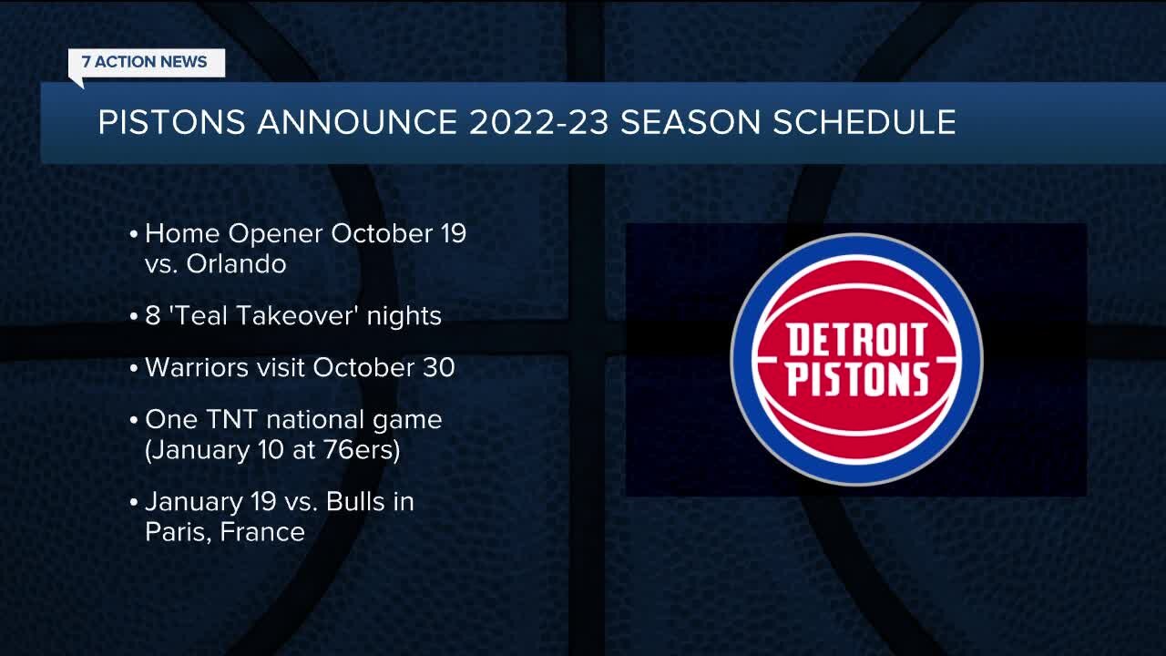 Pistons announce 202223 season schedule