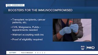 COVID-19 vaccine boosters available for those immunocompromised
