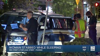 Woman stabbed while sleeping in downtown Phoenix