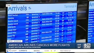 American Airlines flight cancellations continue into the workweek